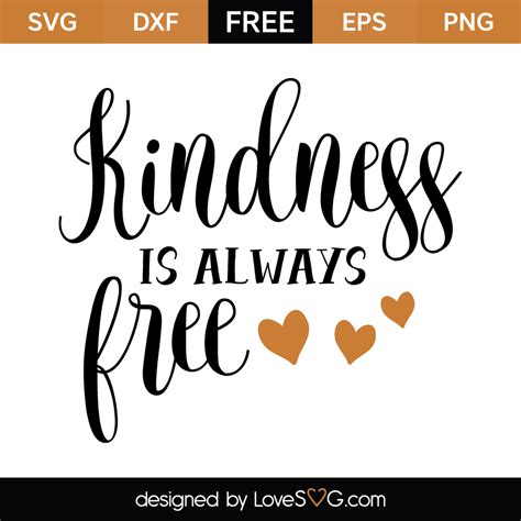 kindness is free svg